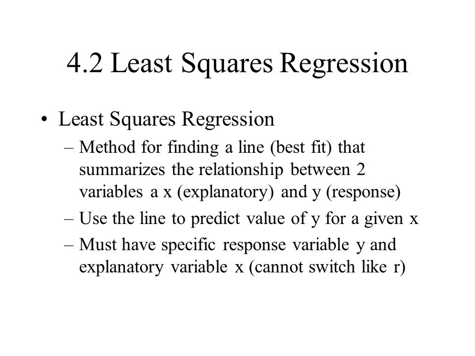 4.2 Least Squares Regression