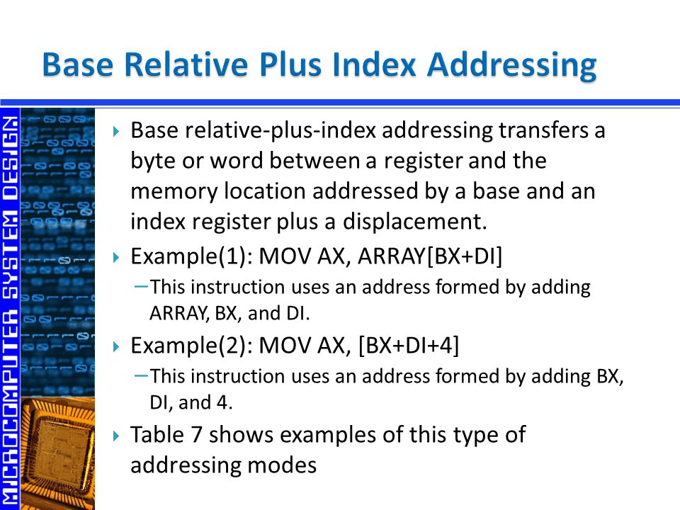 The 8086 Assembly Programming Data Allocation & Addressing Modes - ppt  download