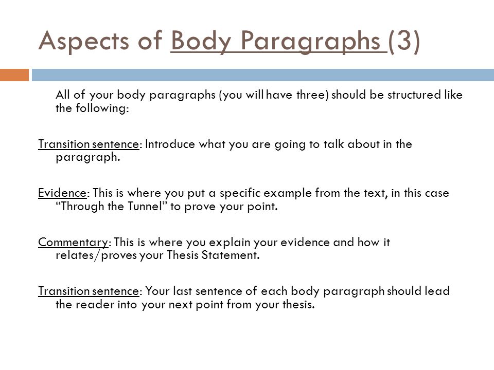 Aspects of Body Paragraphs (3)