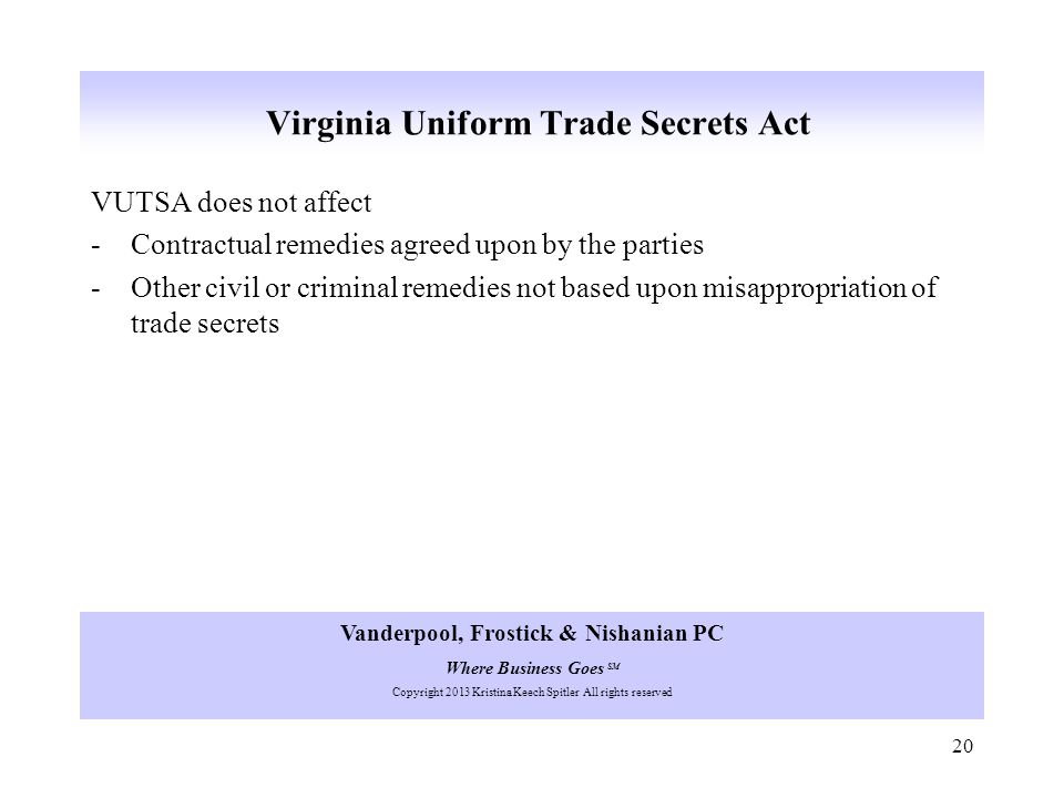 Virginia Uniform Trade Secrets Act