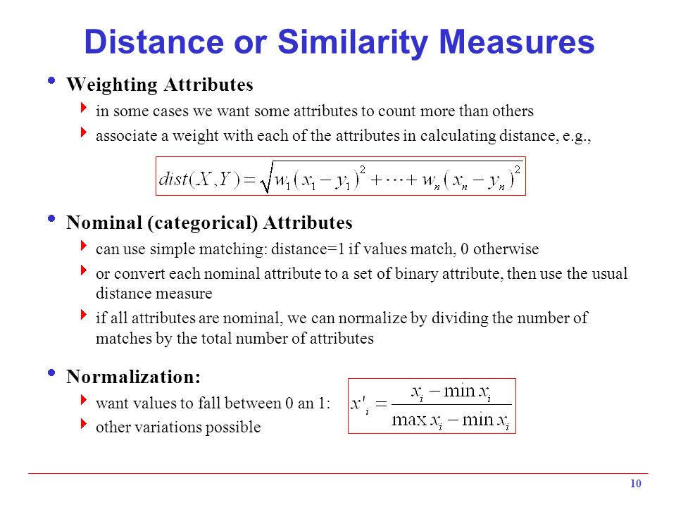 Distance or Similarity Measures