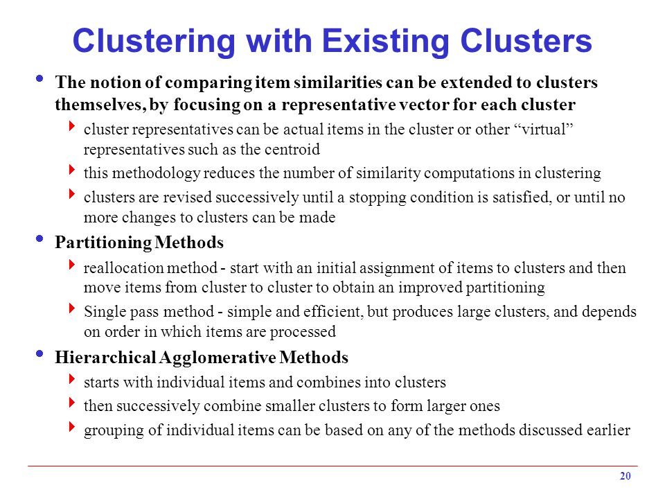 Clustering with Existing Clusters