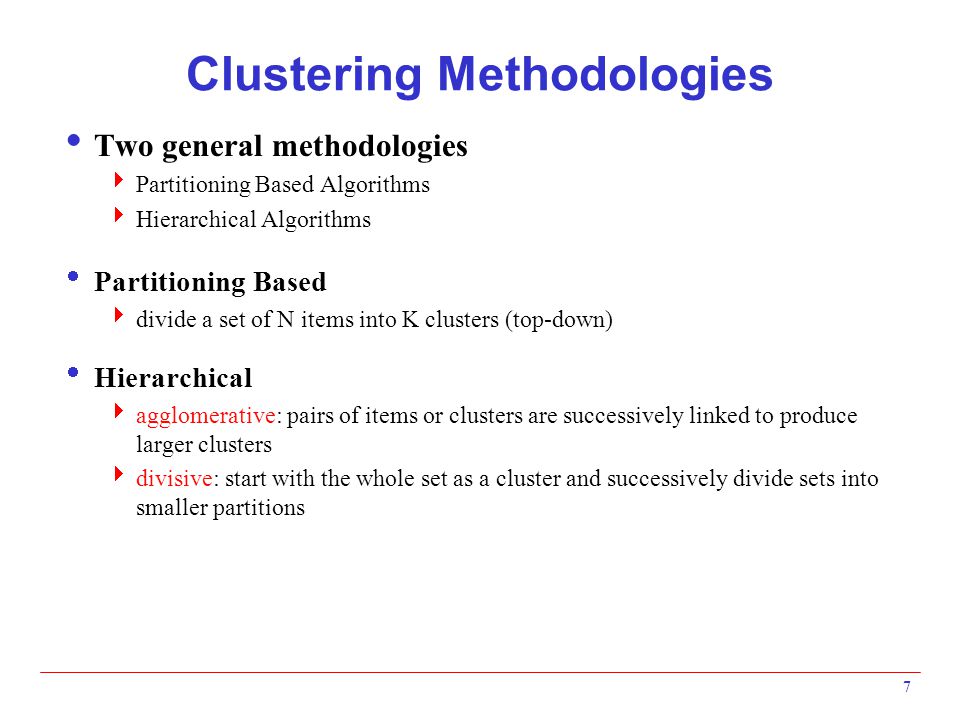 Clustering Methodologies