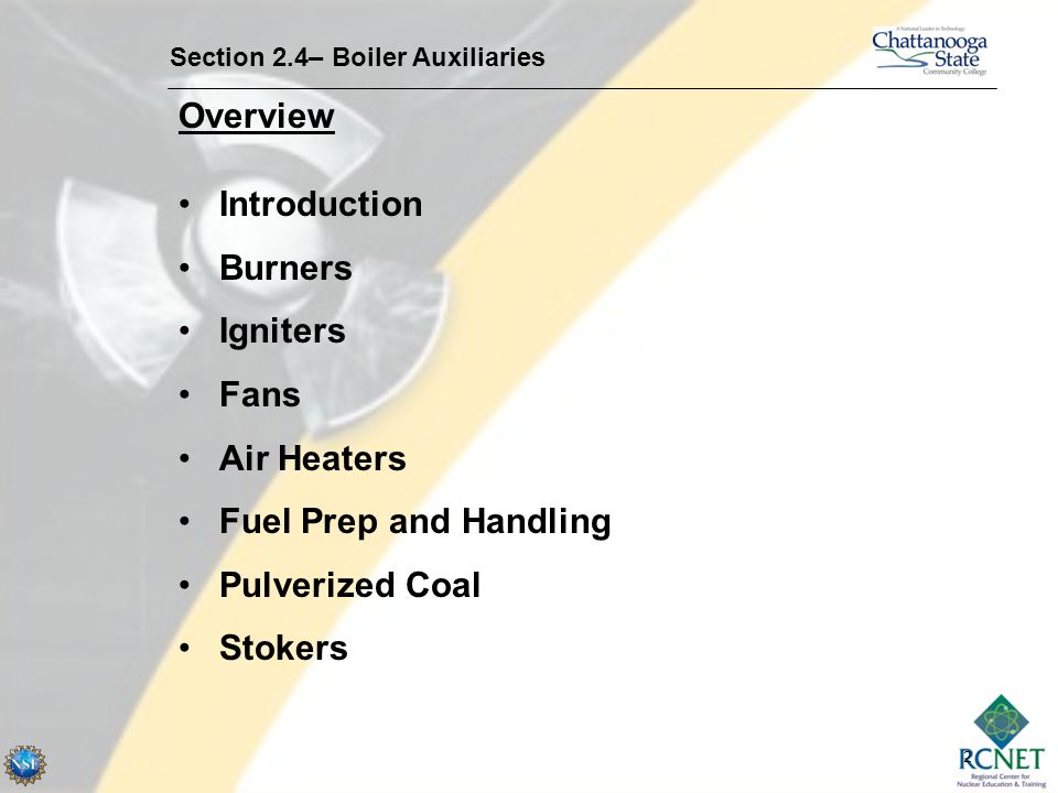 Overview Introduction Burners Igniters Fans Air Heaters