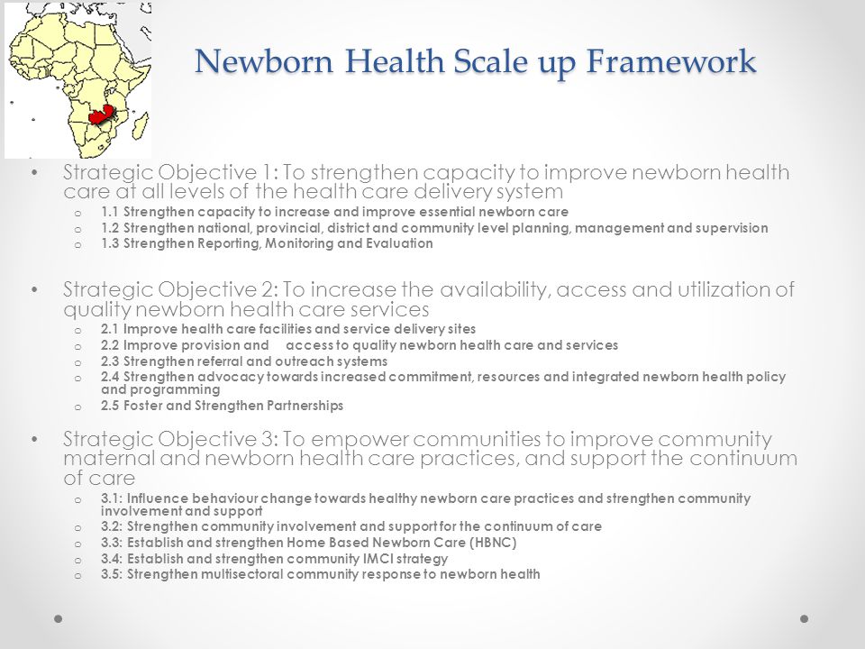 Newborn Health Scale up Framework