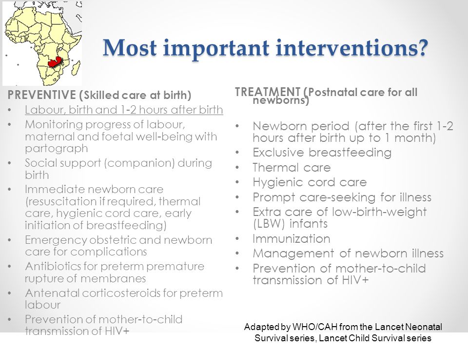 Most important interventions
