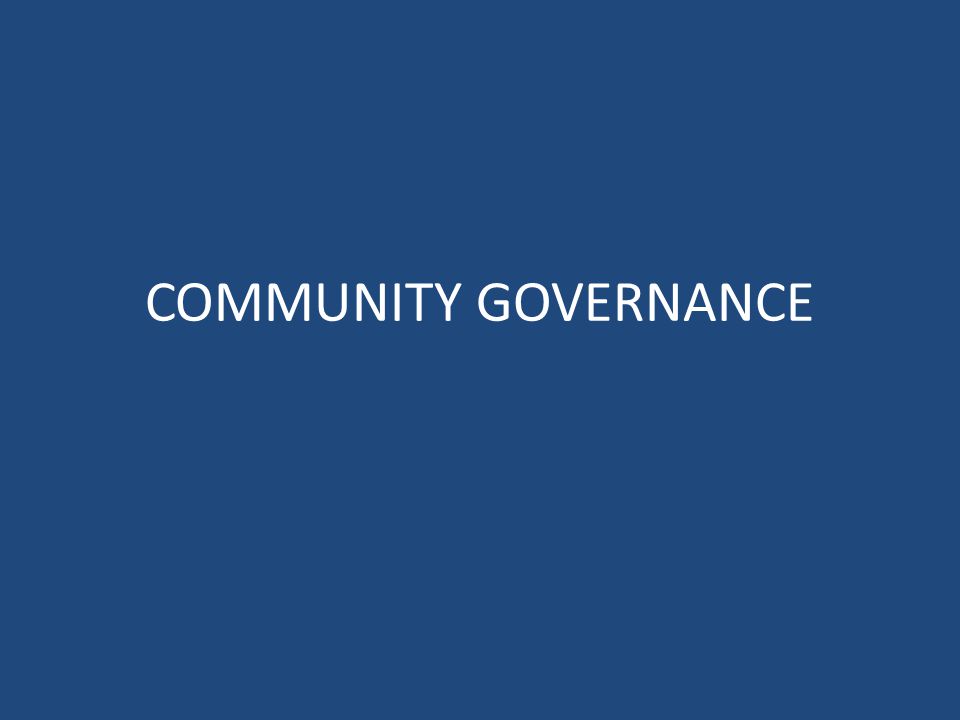 COMMUNITY GOVERNANCE