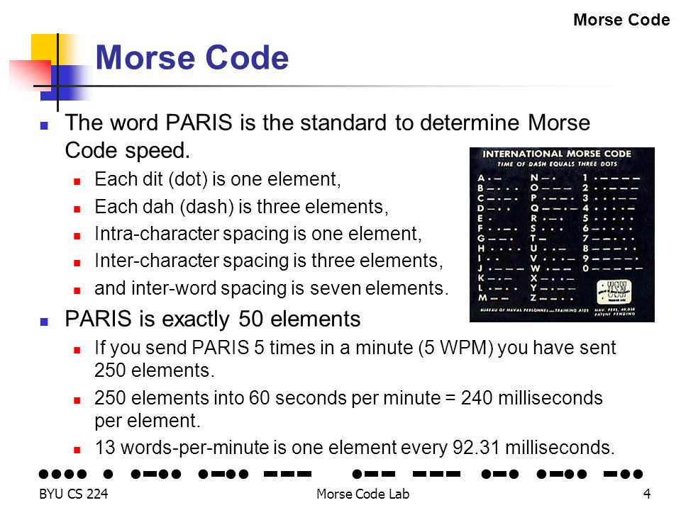 Lab 6a: Morse Code - ppt download