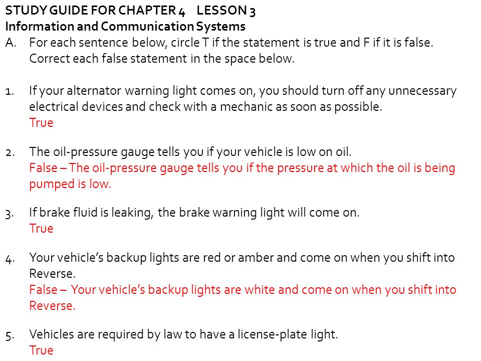 Drivers ed chapter 4 worksheet answers