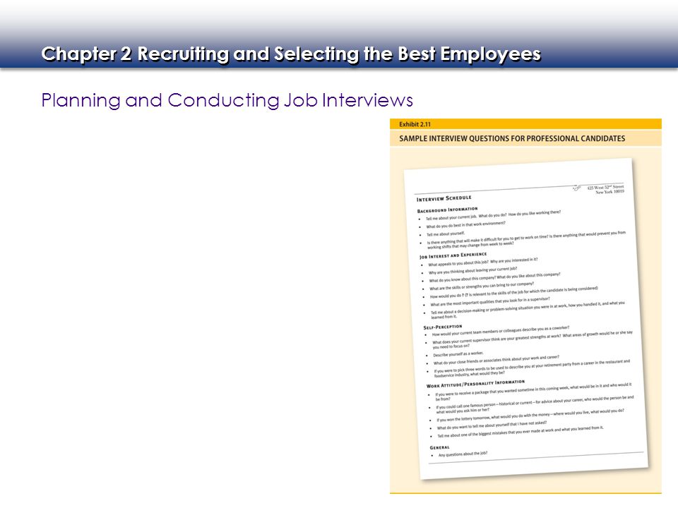 Planning and Conducting Job Interviews