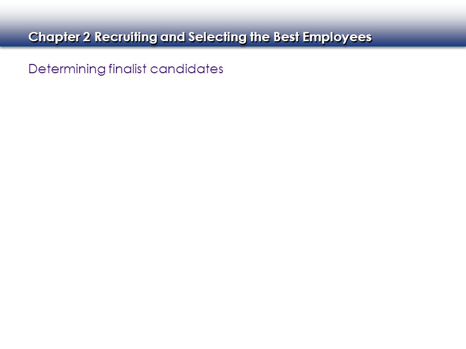 Determining finalist candidates