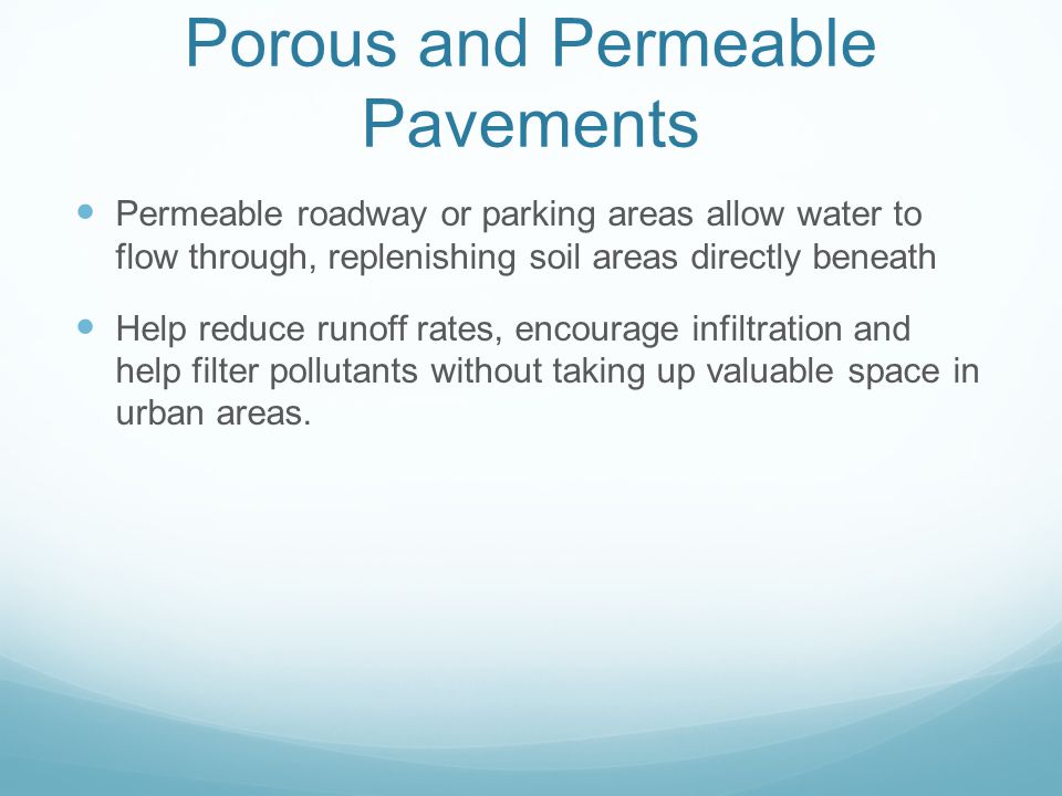 Porous and Permeable Pavements