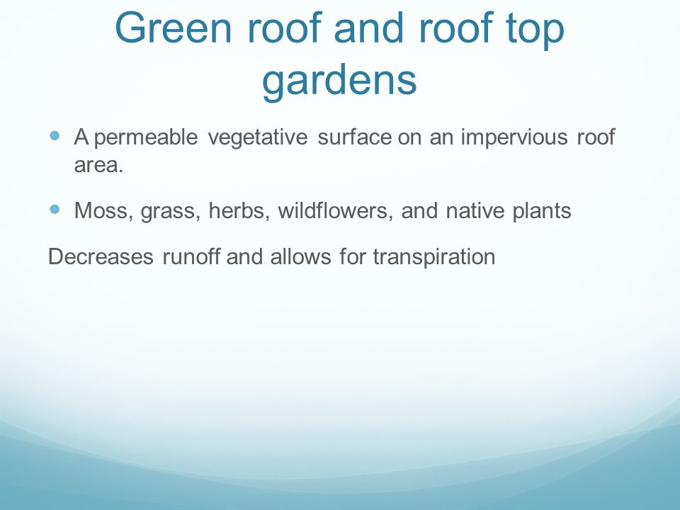Green roof and roof top gardens