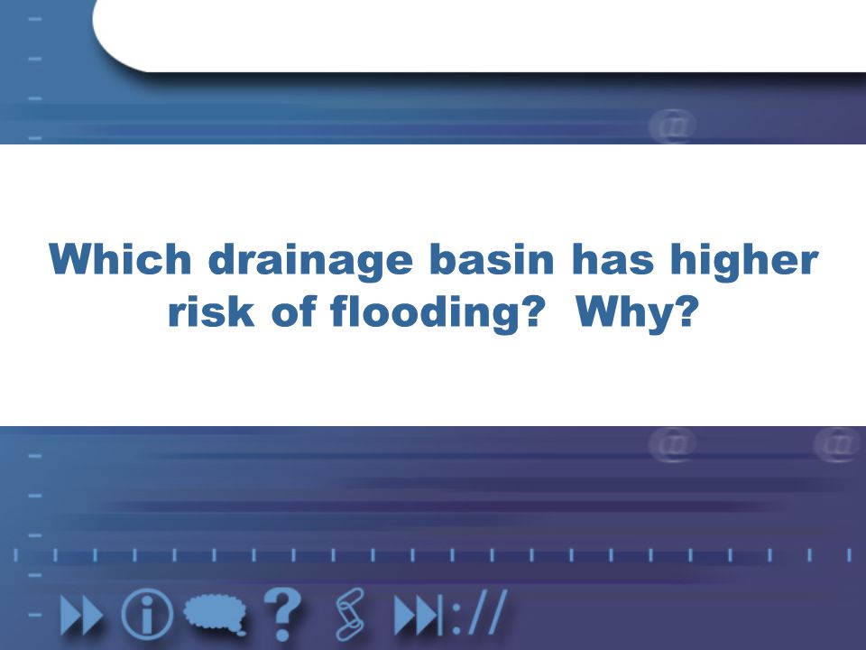Which drainage basin has higher risk of flooding Why