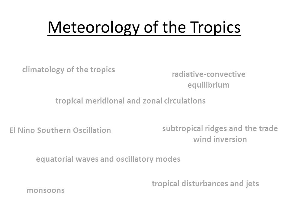 Meteorology of the Tropics