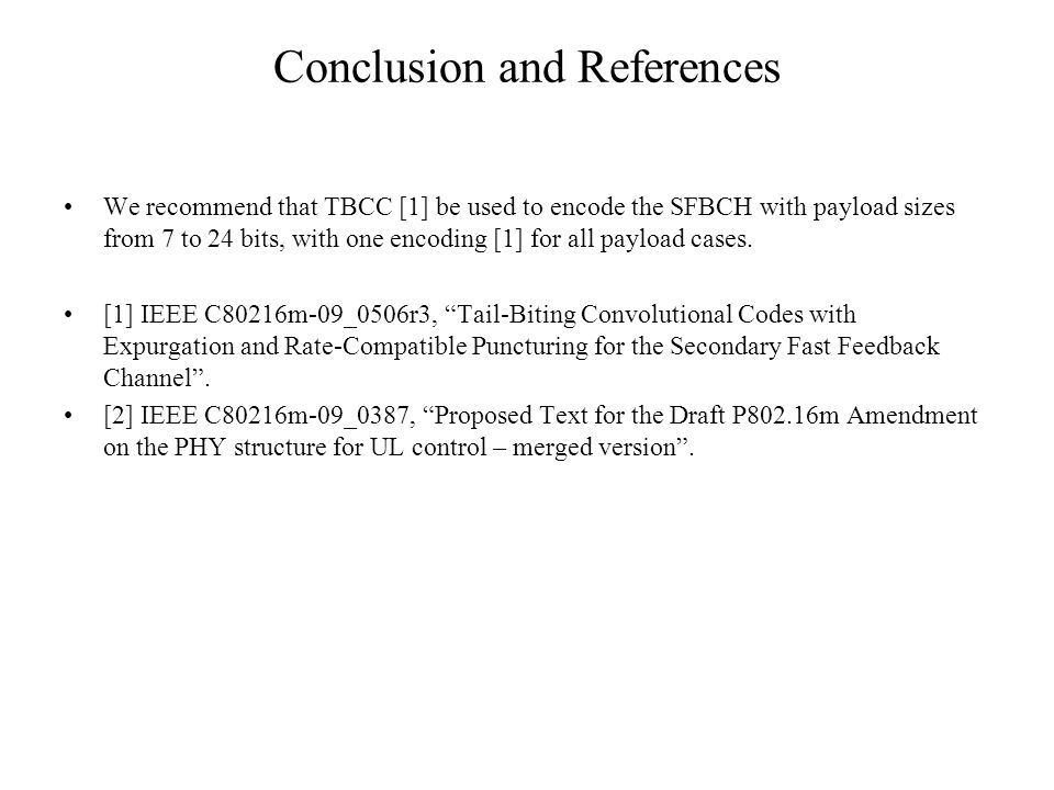 Conclusion and References