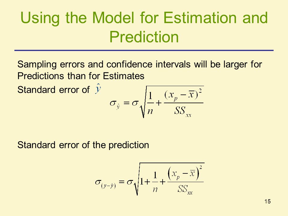 Using the Model for Estimation and Prediction
