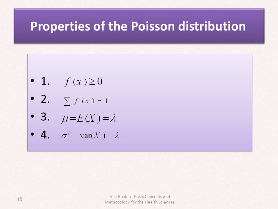 Properties of the Poisson distribution