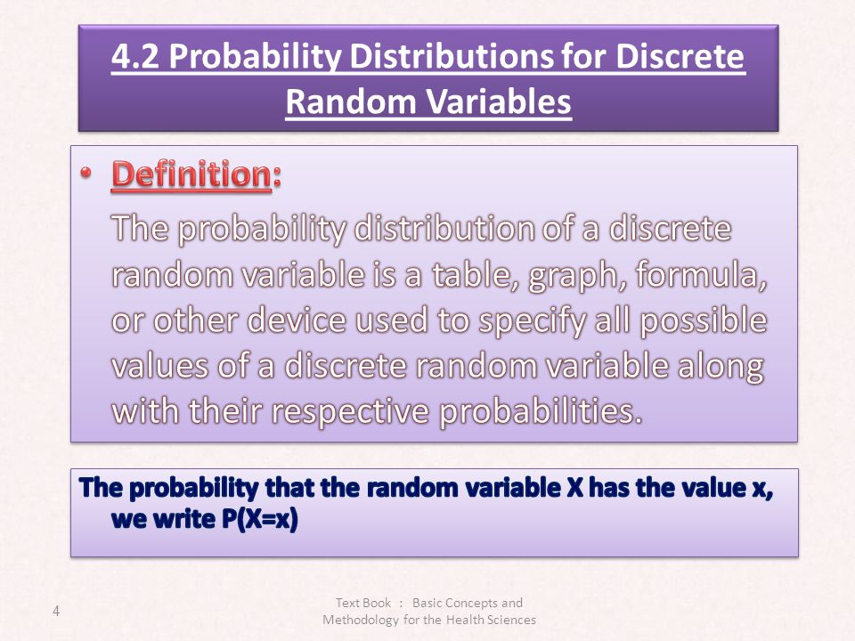 4.2 Probability Distributions for Discrete Random Variables