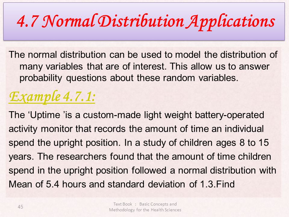 4.7 Normal Distribution Applications