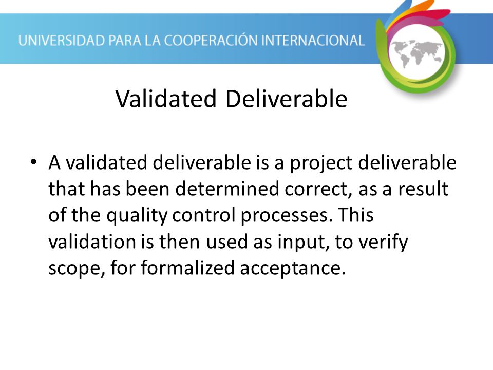 Validated Deliverable