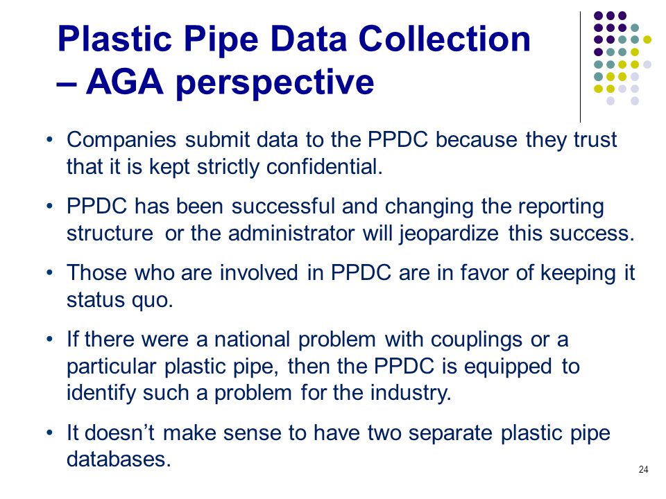 Plastic Pipe Data Collection – AGA perspective