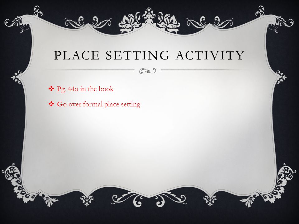 Place Setting Activity