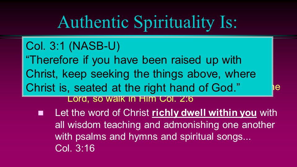 Authentic Spirituality Is: