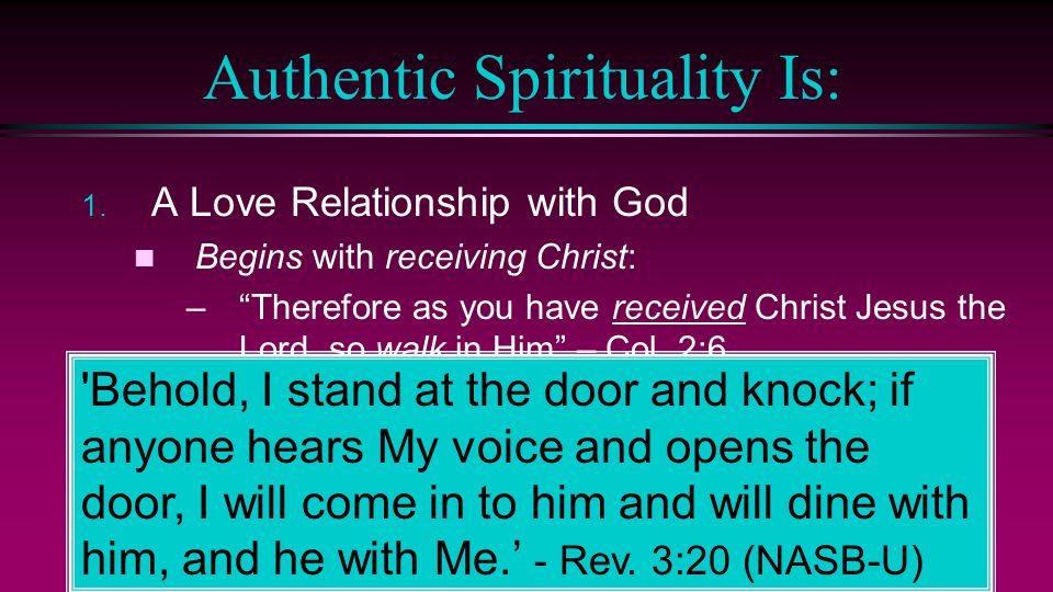 Authentic Spirituality Is: