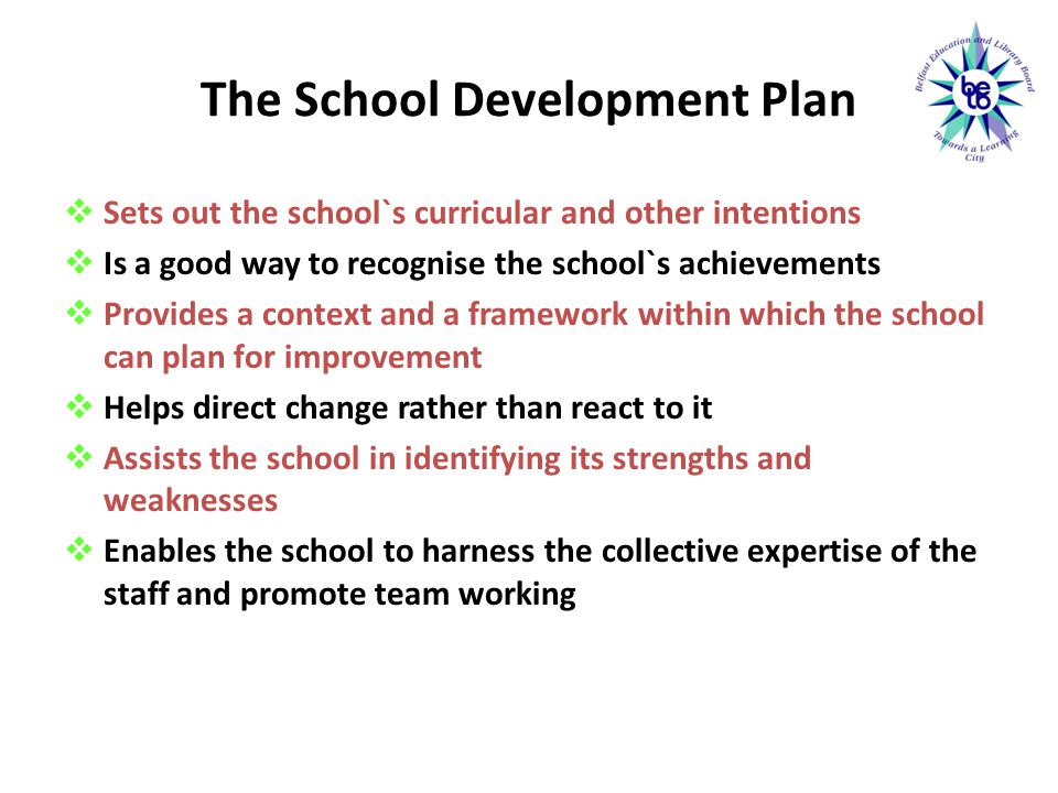 The School Development Plan