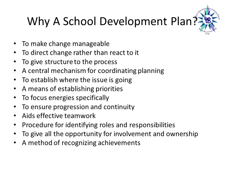 Why A School Development Plan