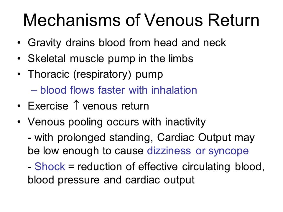 track the effect on blood pressure by reducing venous return