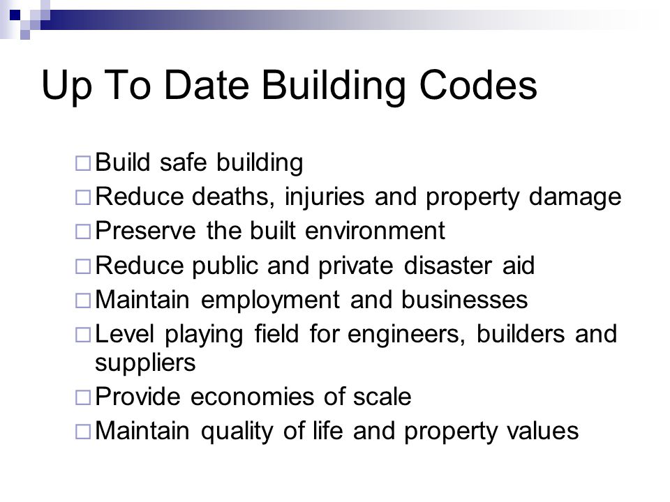 Up To Date Building Codes