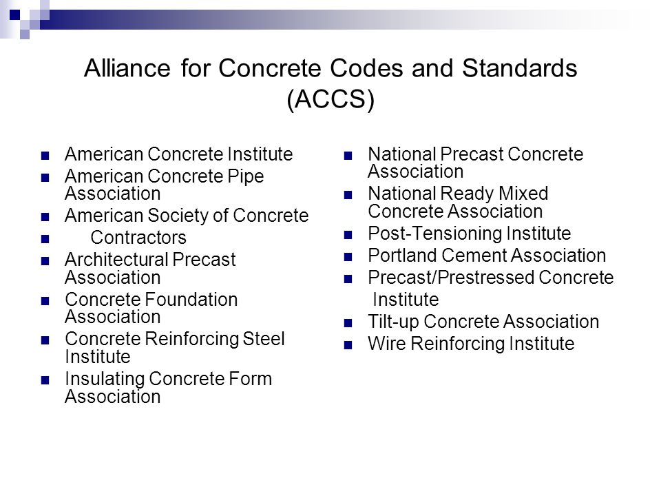 Alliance for Concrete Codes and Standards (ACCS)