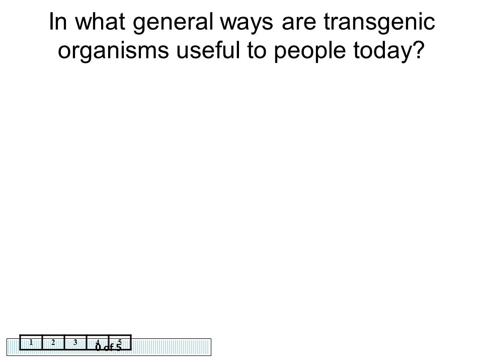 In what general ways are transgenic organisms useful to people today