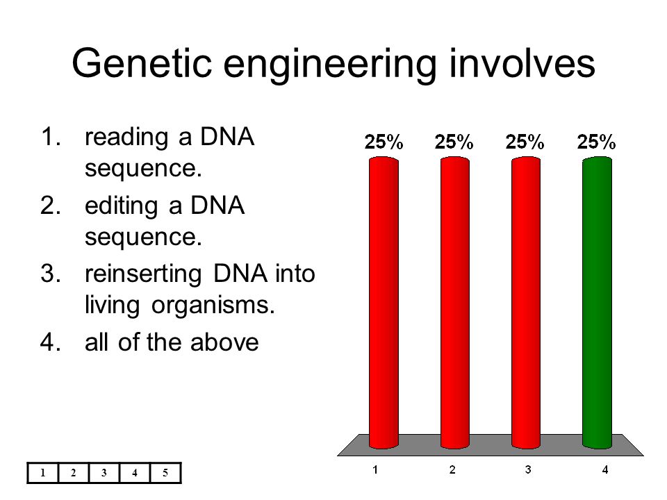 Genetic engineering involves