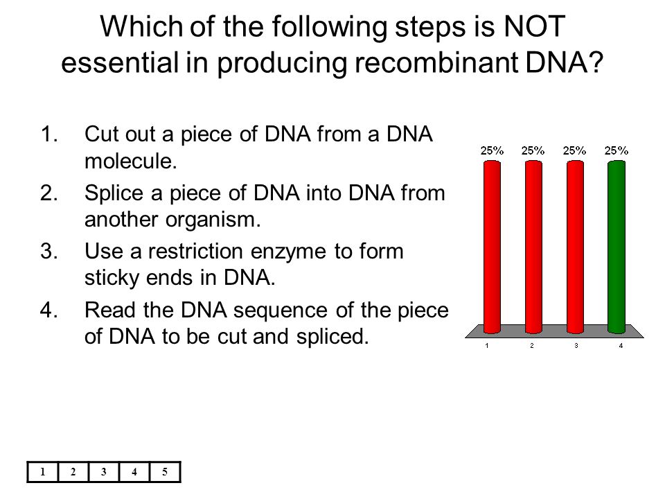 Which of the following steps is NOT essential in producing recombinant DNA