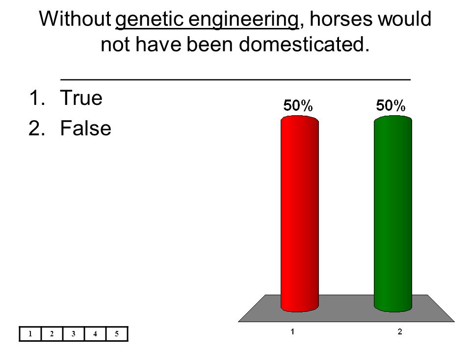 Without genetic engineering, horses would not have been domesticated