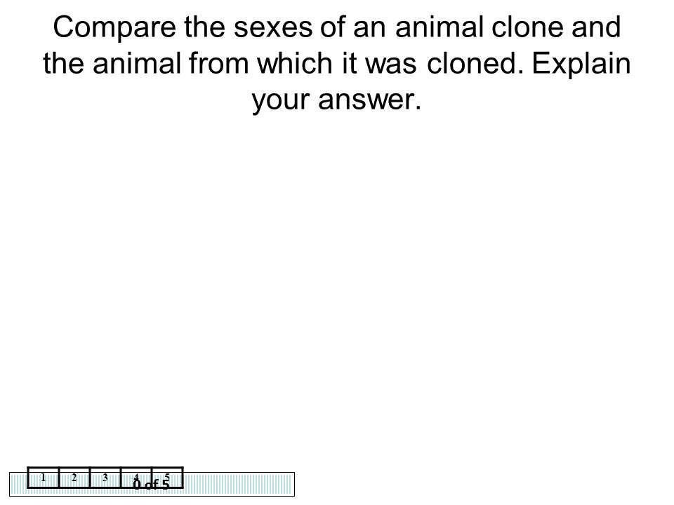 Compare the sexes of an animal clone and the animal from which it was cloned. Explain your answer.
