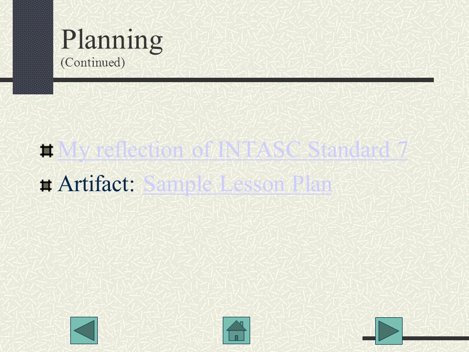 Planning (Continued)‏