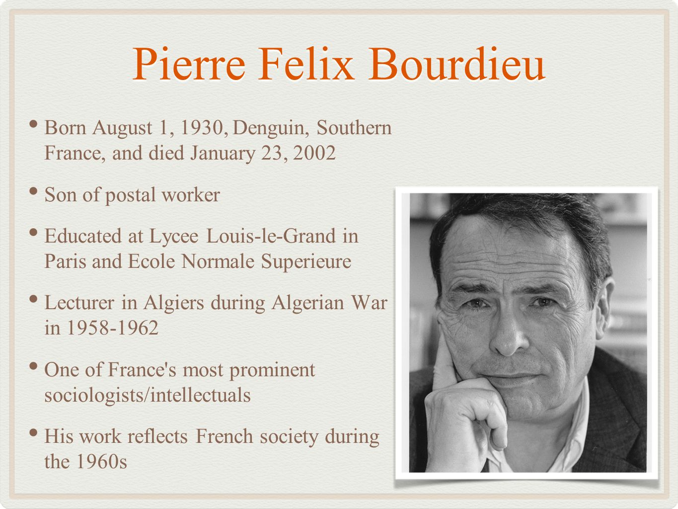 Presentation of Pierre Bourdieu's Concept - ppt video online download