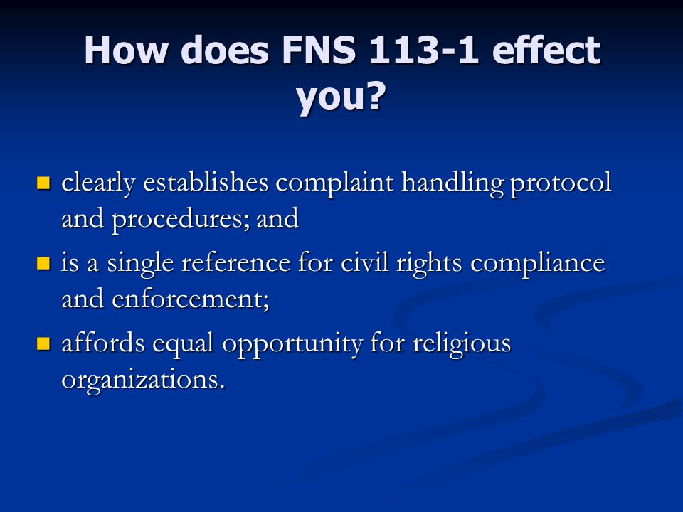 How does FNS effect you