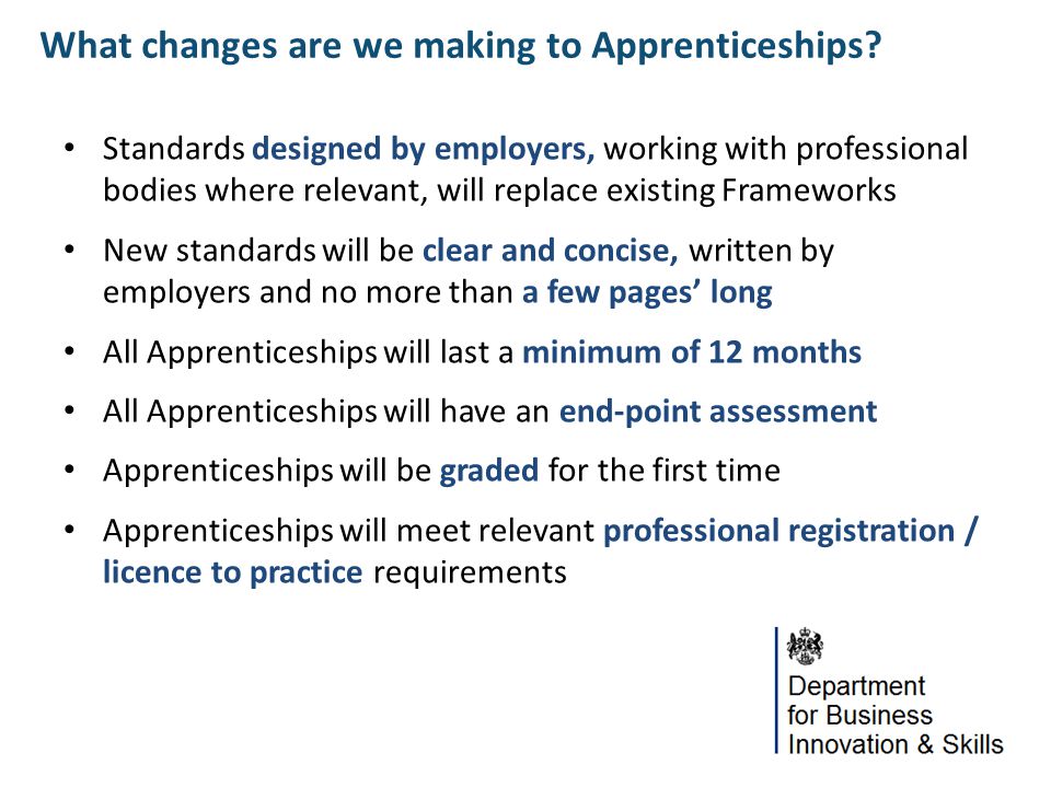 What changes are we making to Apprenticeships
