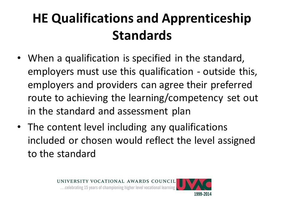 HE Qualifications and Apprenticeship Standards