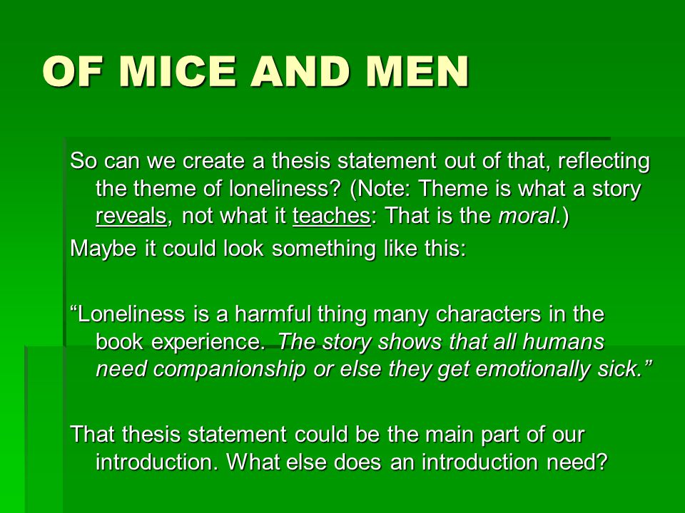 companionship in of mice and men