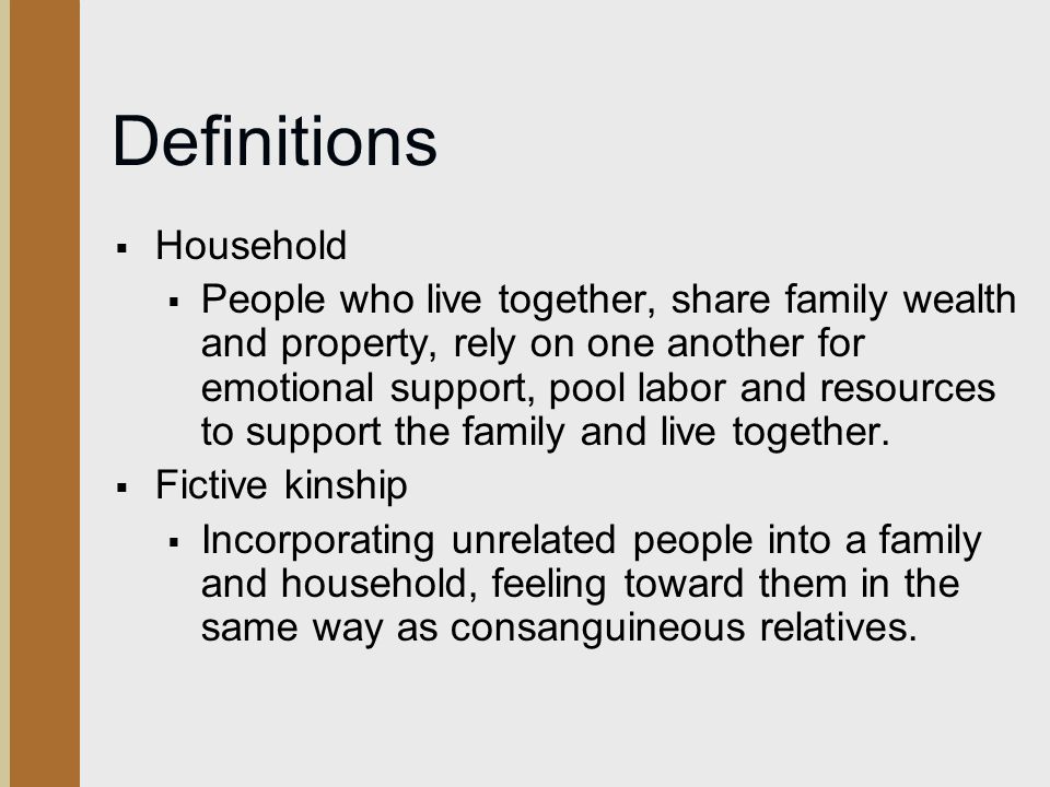 Definitions Household