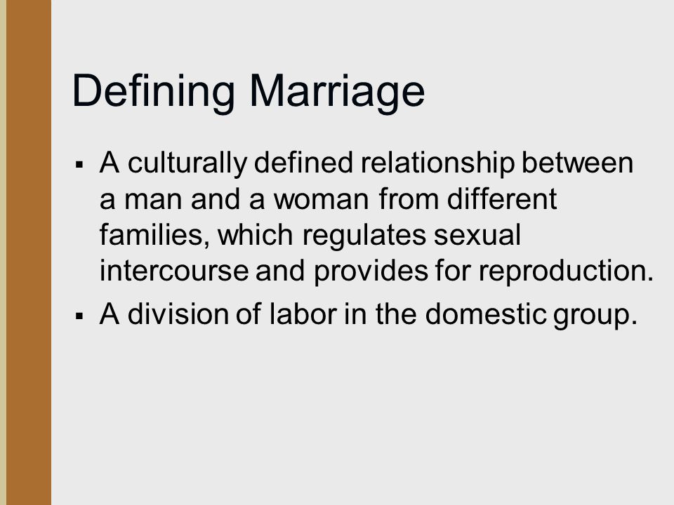 Defining Marriage