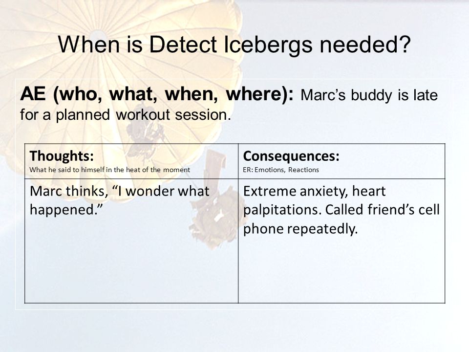 When is Detect Icebergs needed