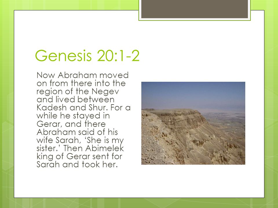 Genesis 20:1-2