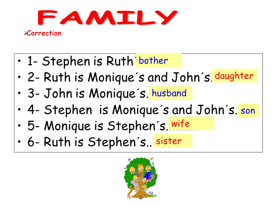 FAMILY 1- Stephen is Ruth´s